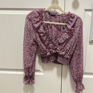 ZARA! CROPPED FLORAL TOP